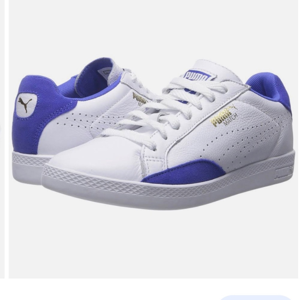 Puma Women's Match Lo Basic Sports Tennis Shoe White/Blue